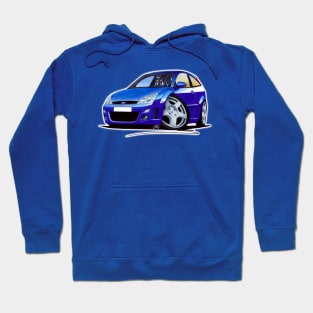 Ford Focus RS Blue Caricature Car Art Hoodie